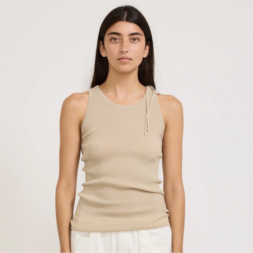 DEIJI Studios One Tie Top Stone Beige Tan Tank